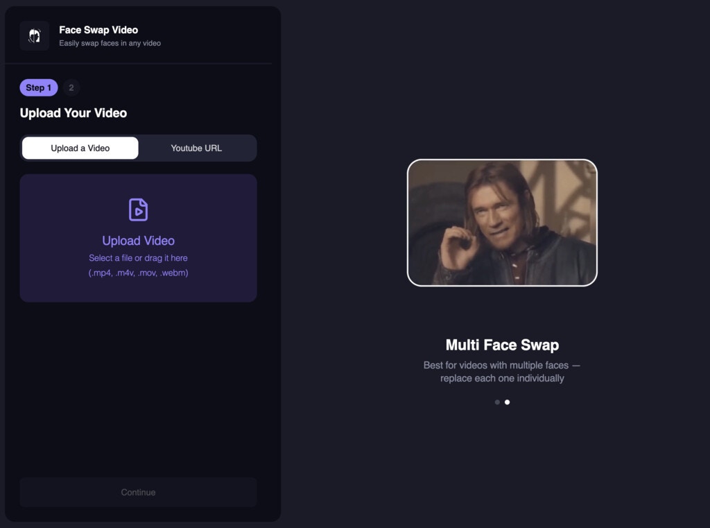 New Face Swap Video UI