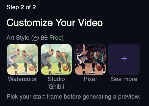 Video-to-Video Preview Image Generation Temporarily Free of
Charge