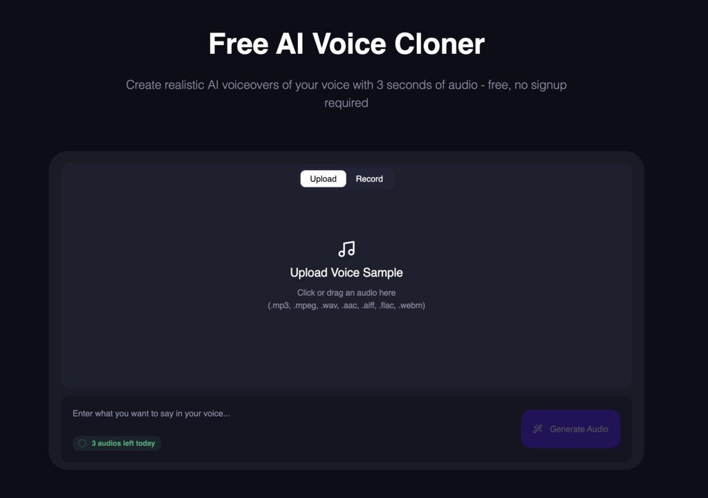 Voice Cloner Free Tool