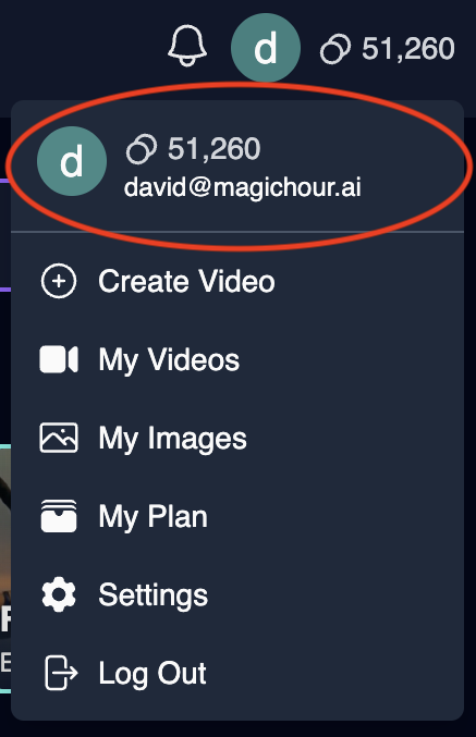 User Menu