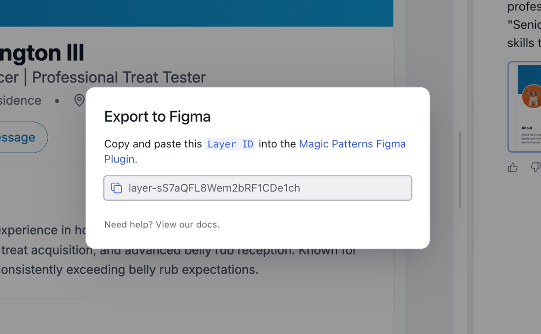 Export to Figma - Magic Patterns