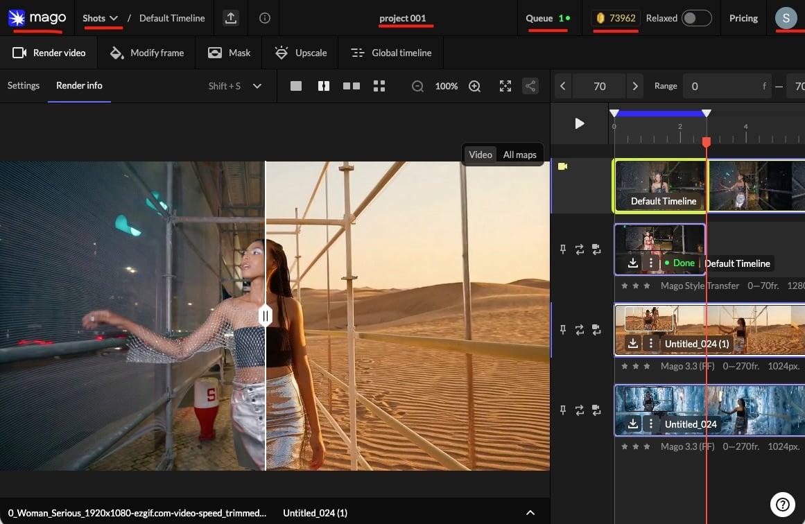 Annotated top bar.