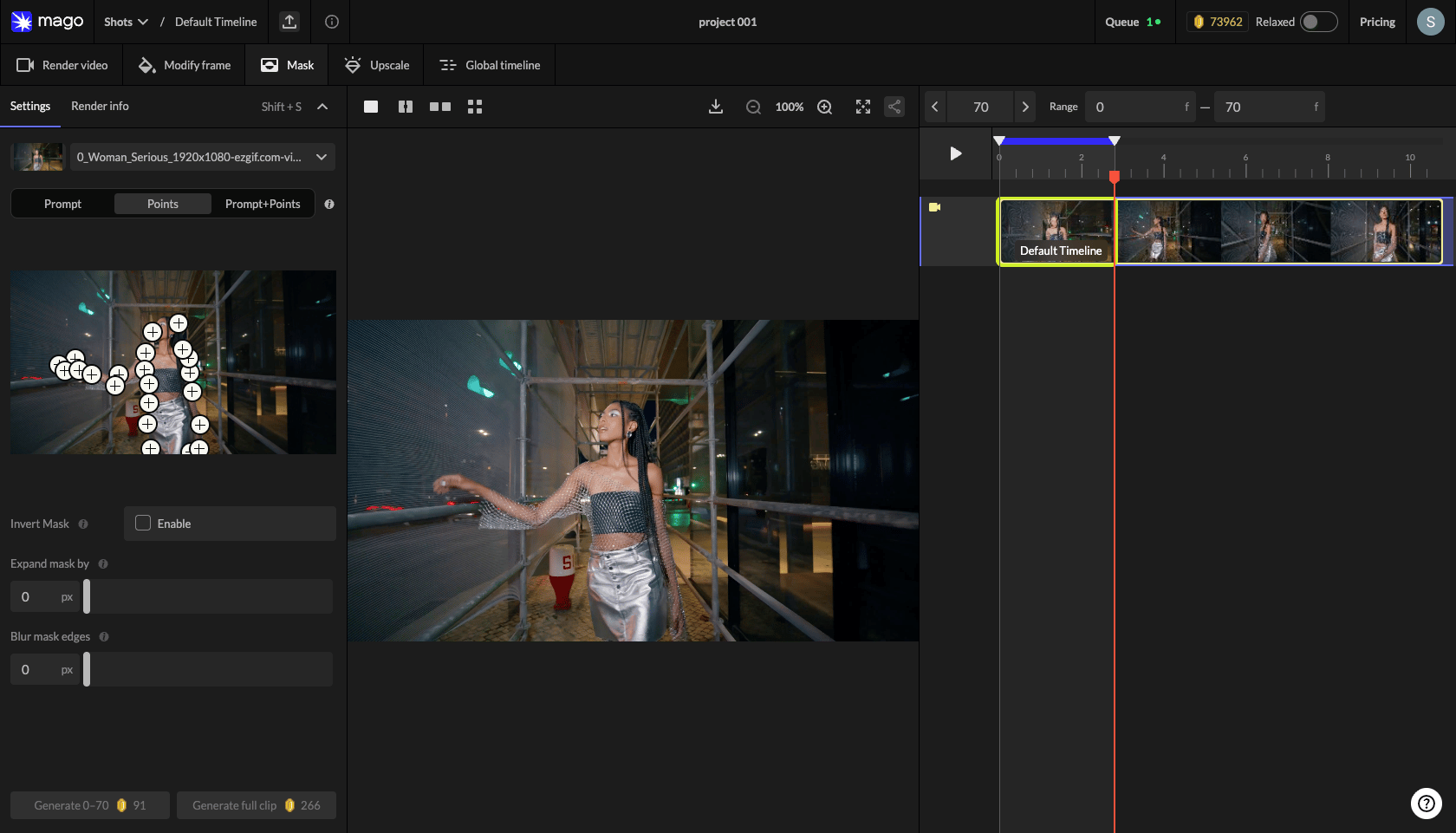 Points editor in use.
