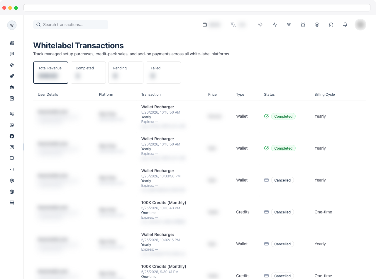 Transaction row with the more-actions menu open, showing the Copy to Clipboard option
