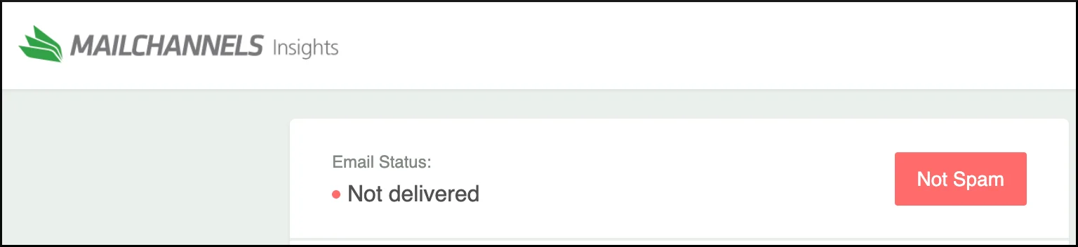 Insights Not Spam button