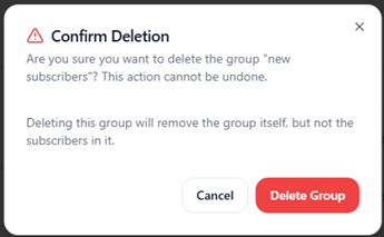 Delete Group Dialog Box Light