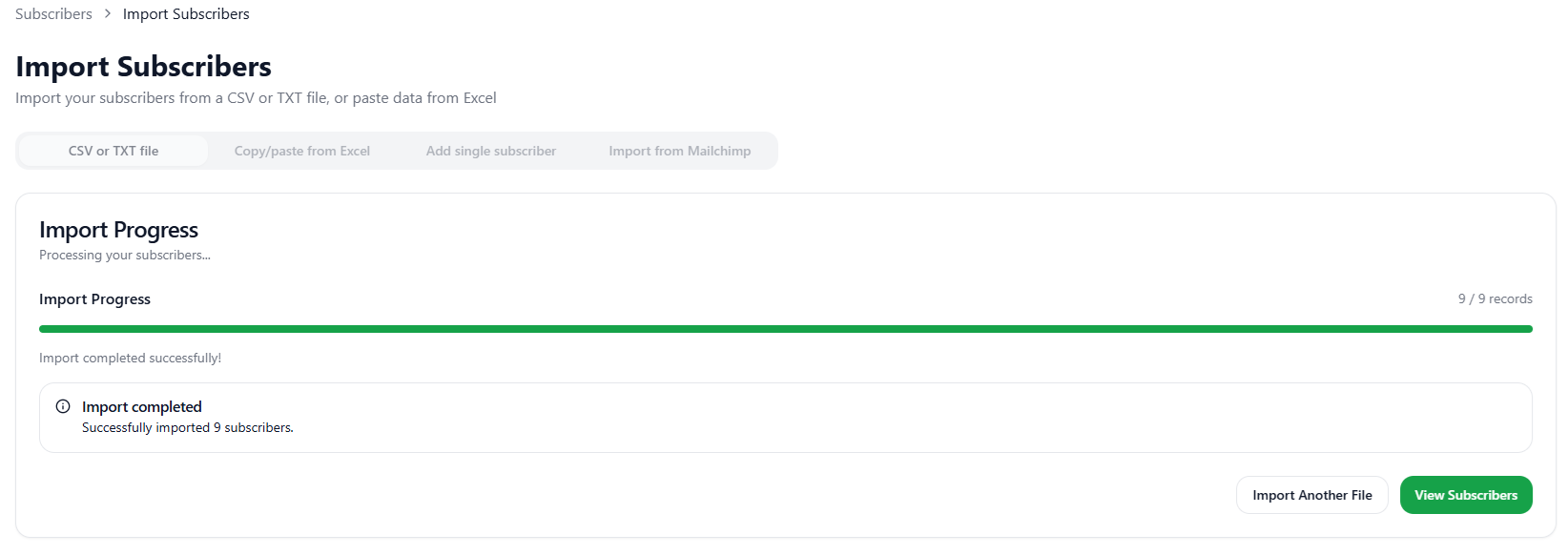 Import Progress Light