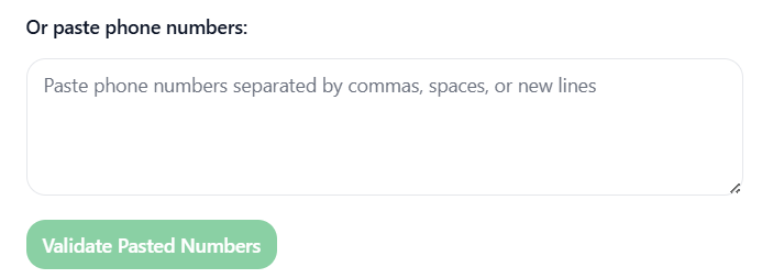 Paste Phone Numbers Light
