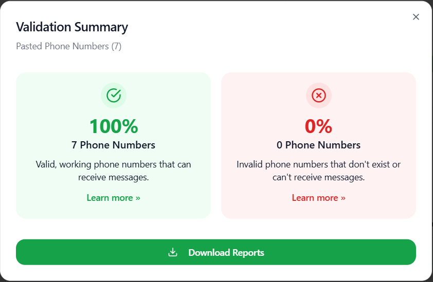 Pasted Phone Validation Summary Light