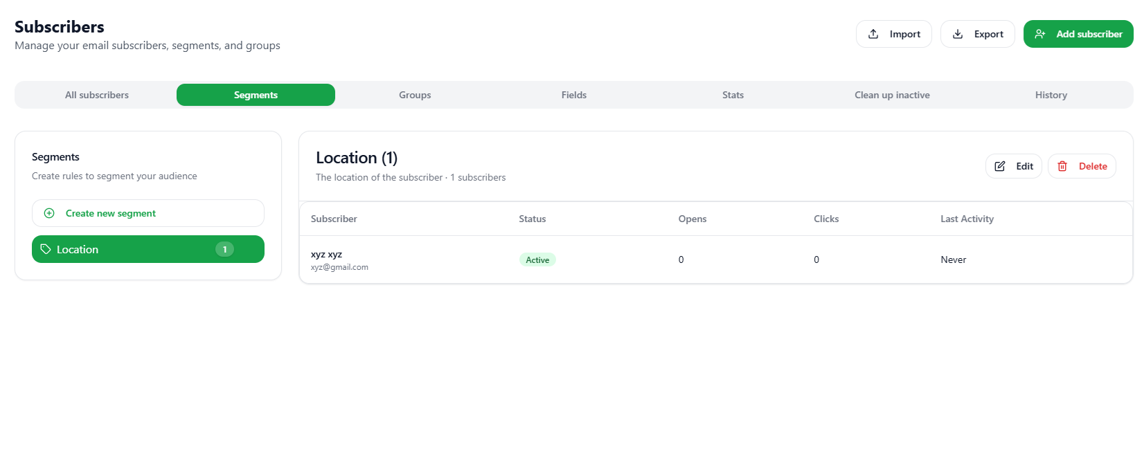 Segment Subscribers Light