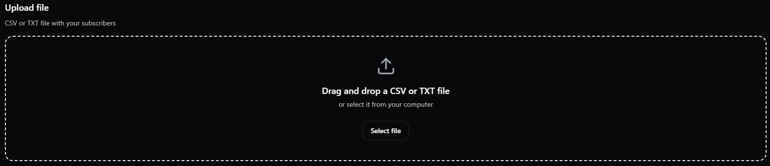 Upload File Section Dark