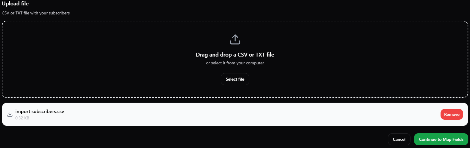 Uploaded File Section Dark