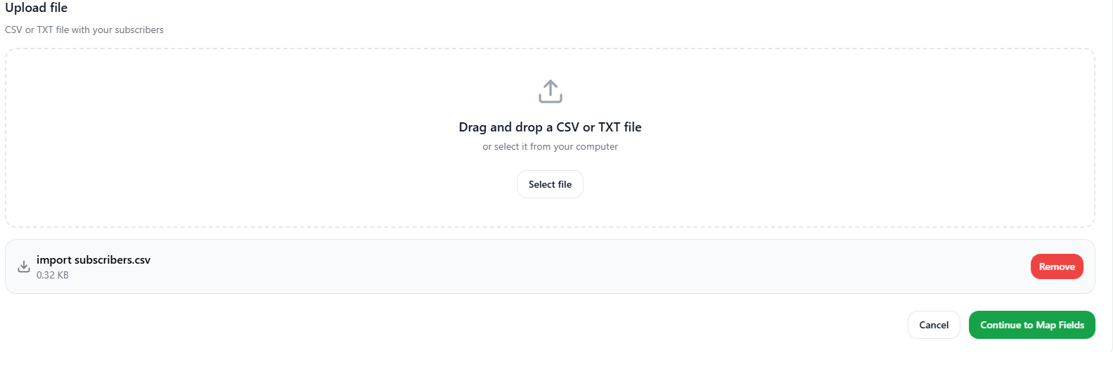 Uploaded File Section Light