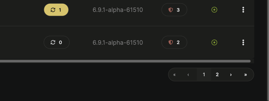 Table pagination controls