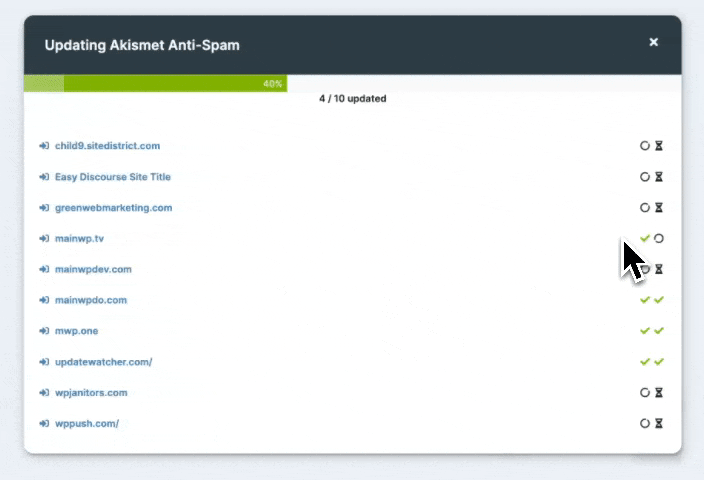 Animation showing automatic post-update scan with status indicators