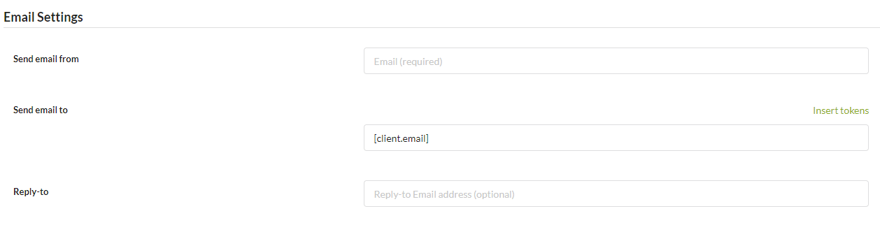 Email settings