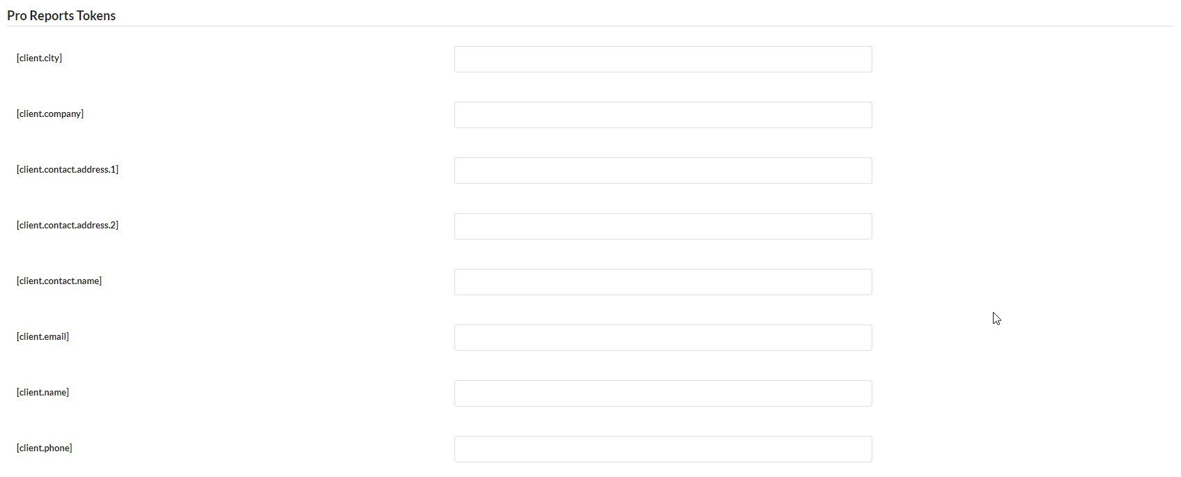 Pro report tokens