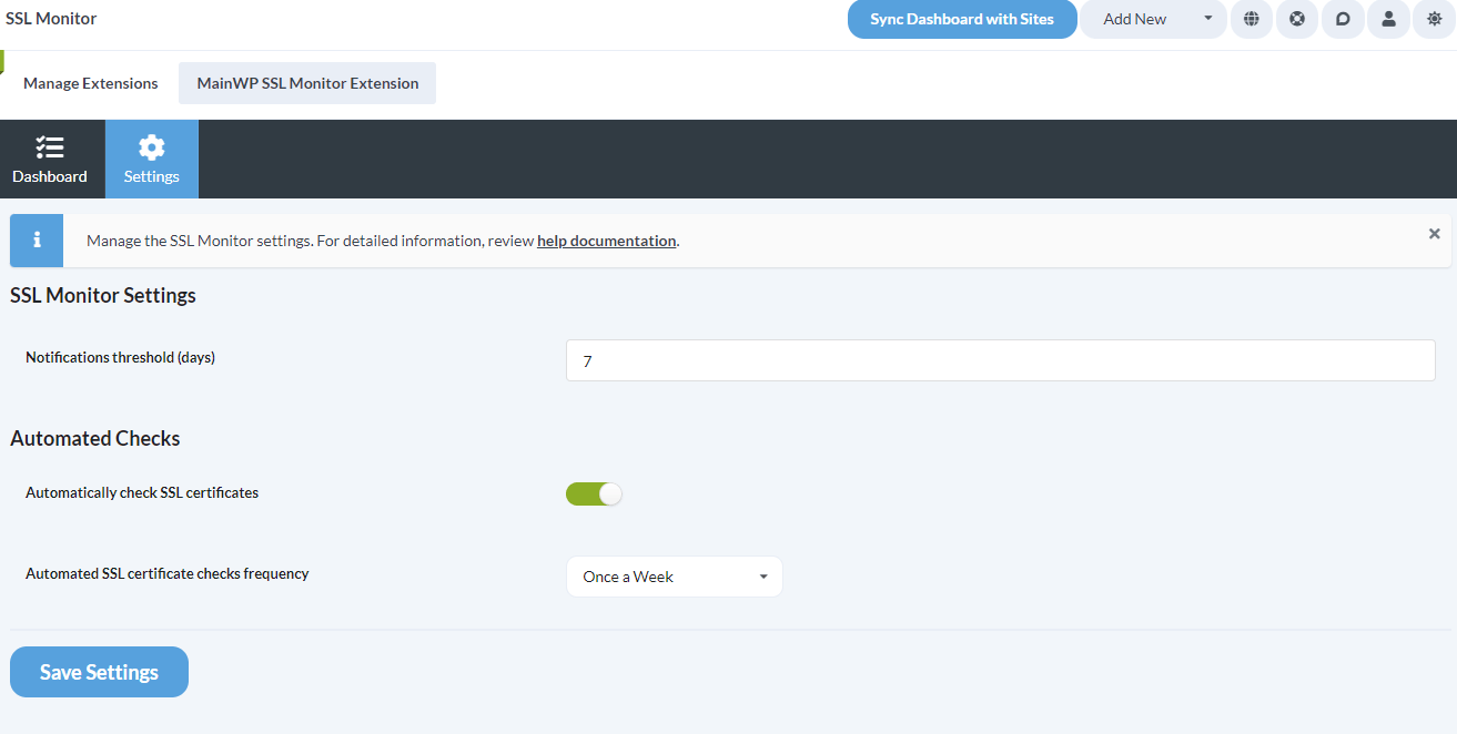 Screenshot of SSL Monitor dashboard showing certificate expiration dates, issuers, and common names