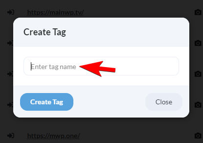 Tag name field