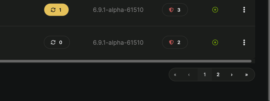 Table pagination controls
