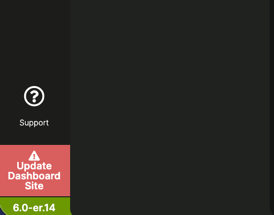 Support button in the left MainWP navigation sidebar