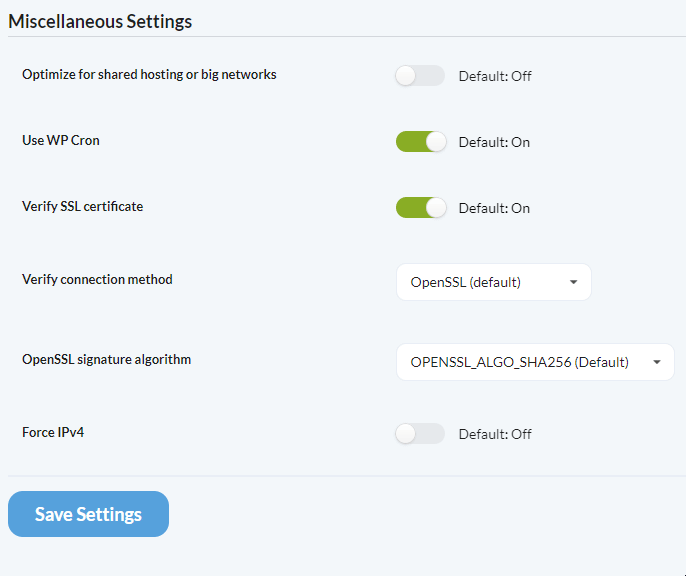 Animation showing PHPSecLib selection in Verify connection method setting
