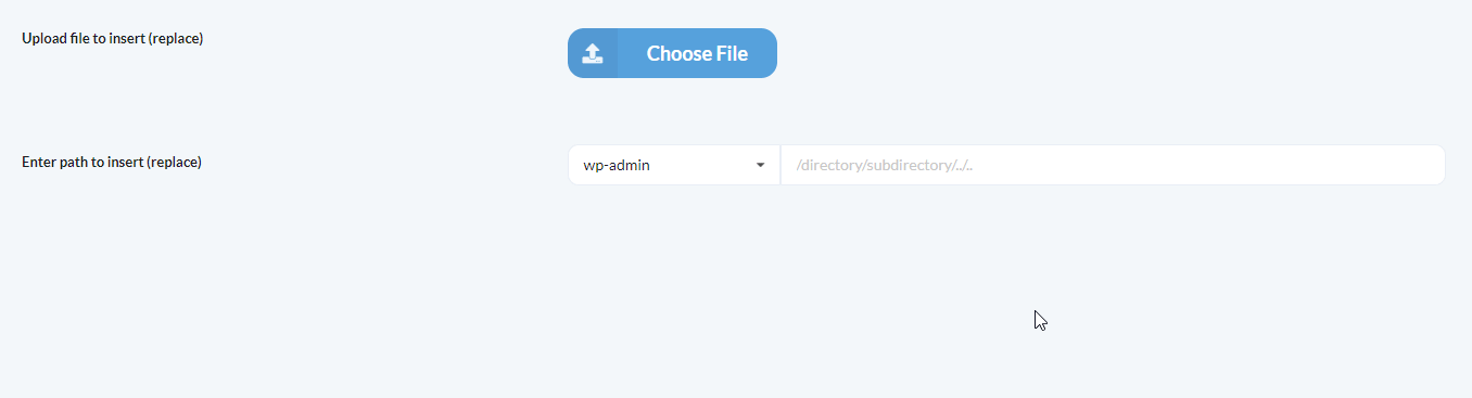 Animation showing how to set the upload path for files