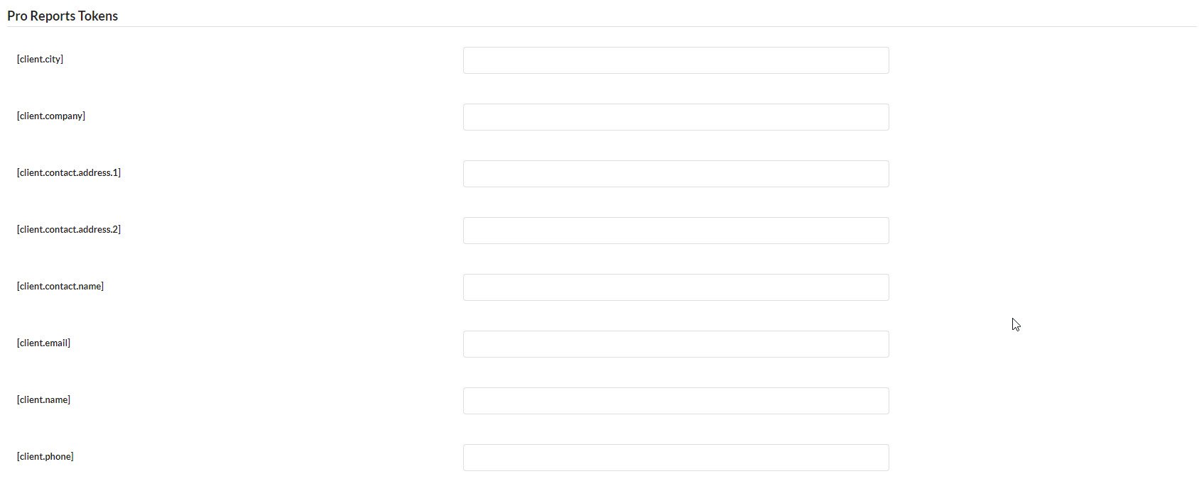 Pro report tokens
