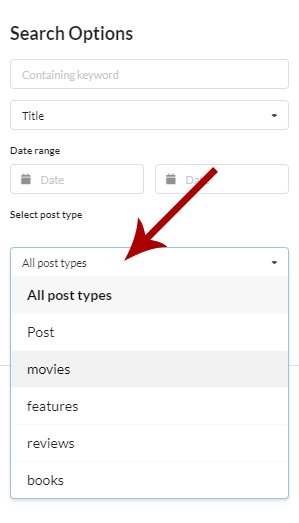In the Search Options, set your search preference