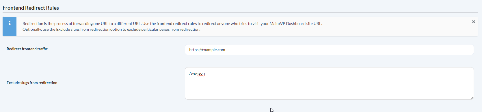Redirect front traffic options