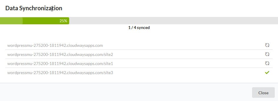MainWP Sites Management interface with multisite subsites