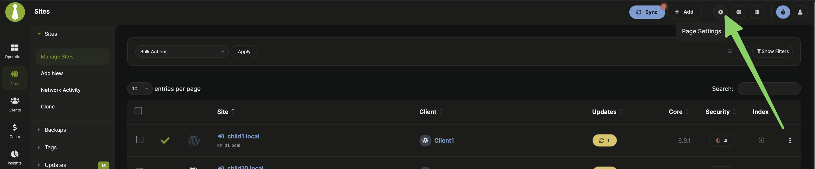 Page Settings