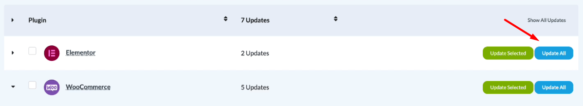 Click the Update All button in the top right