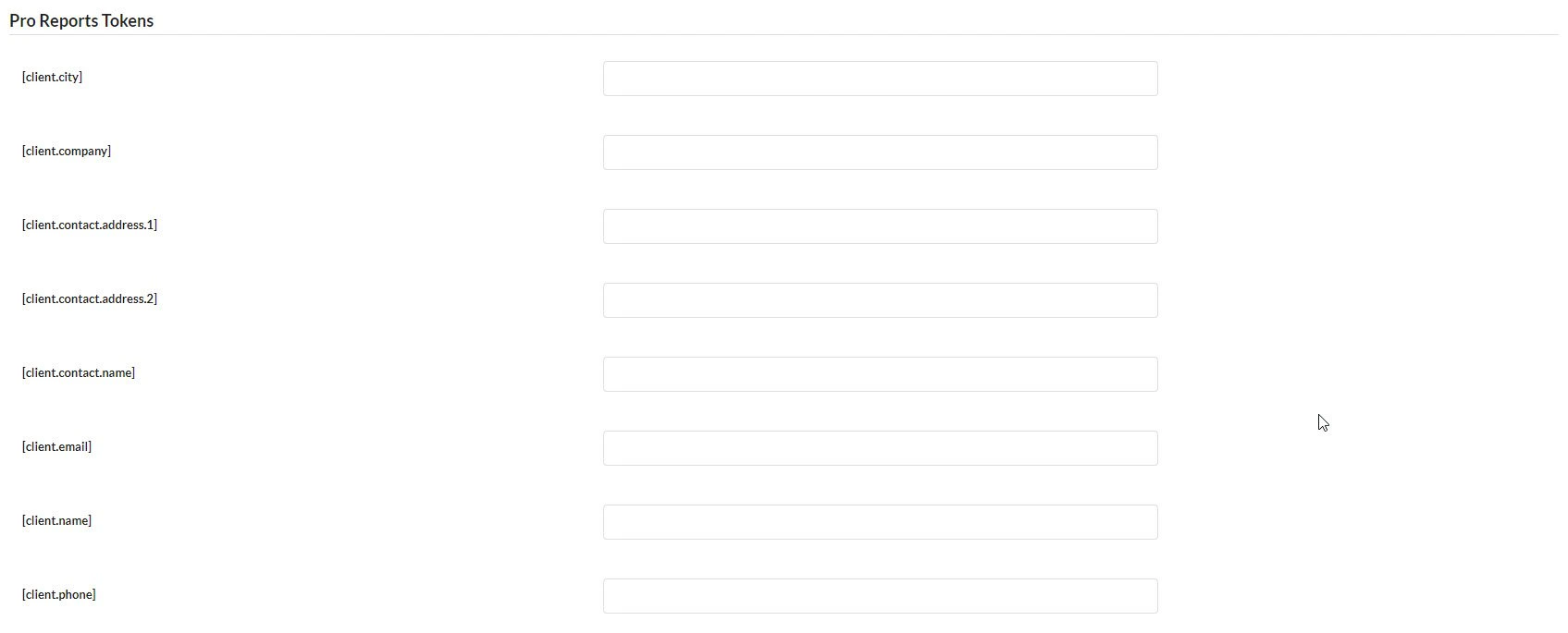 Pro report tokens