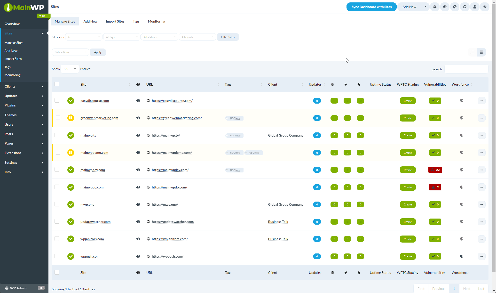 Sync Data action