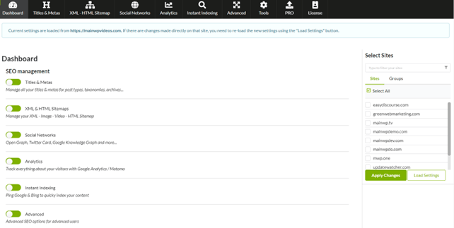 SEOPress Dashboard page
