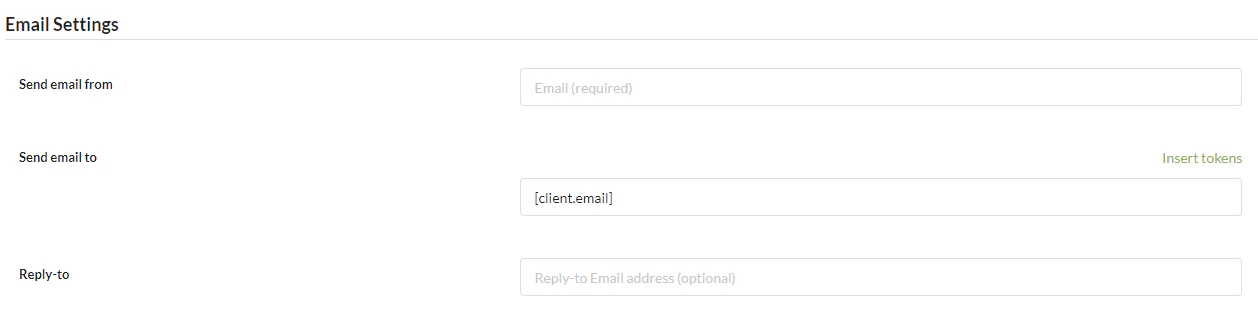 Email settings