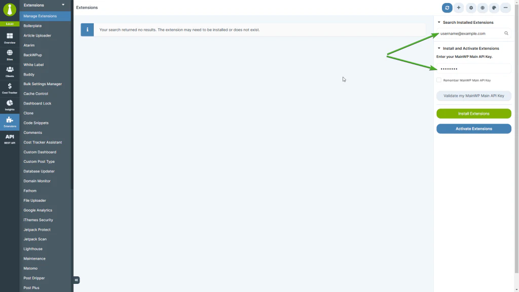 Add-ons page appearing empty due to auto-filled search field