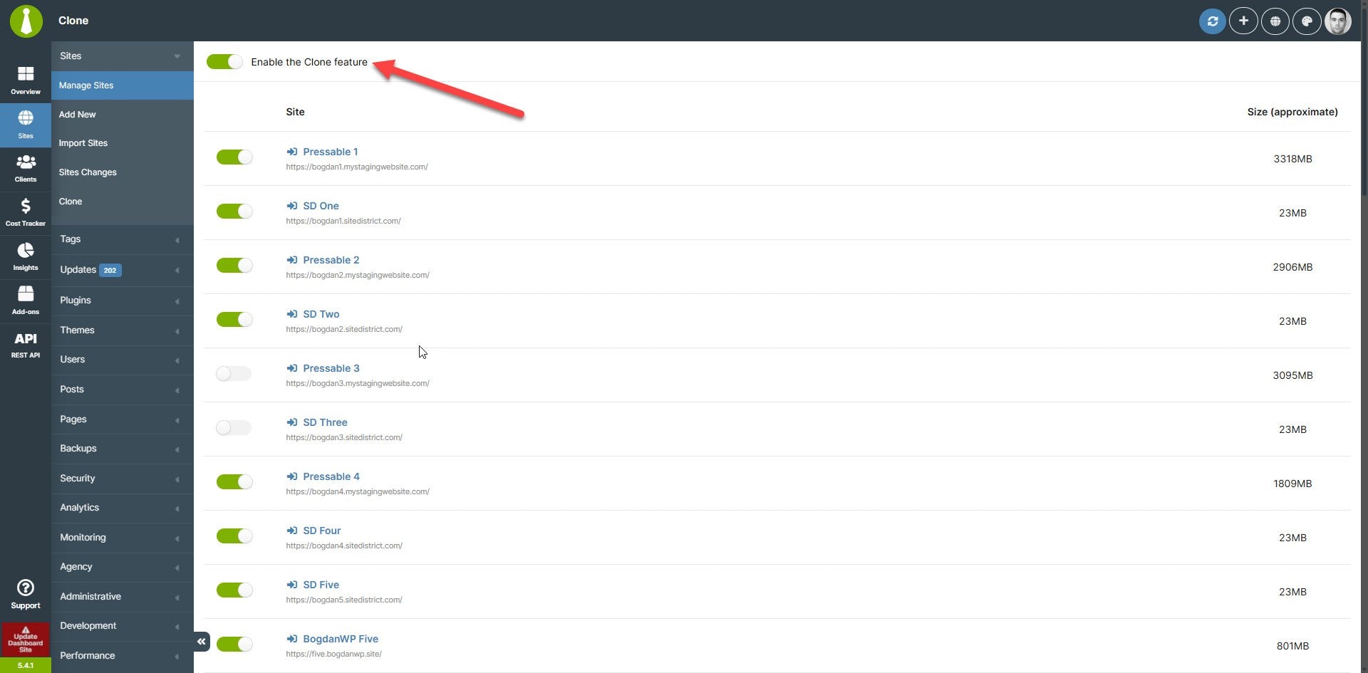 Enable MainWP Clone Feature