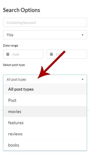In the Search Options, set your search preference