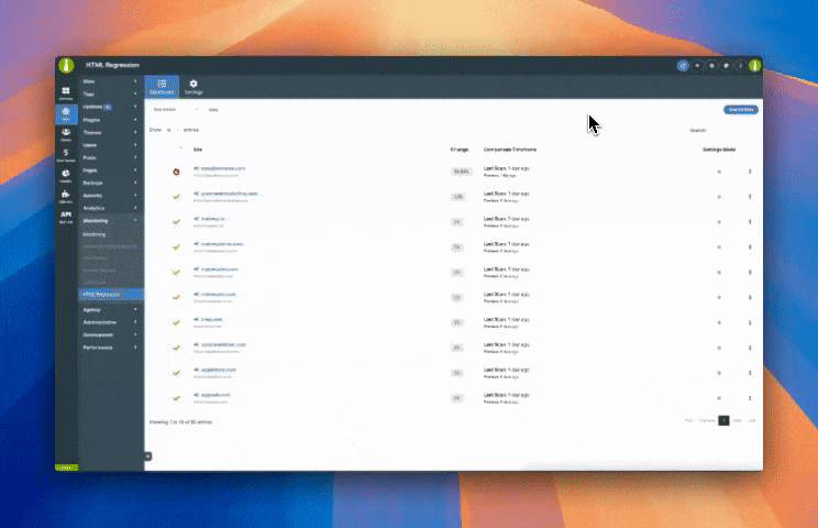 Animation showing Enqueued Files Diff comparing CSS and JavaScript changes