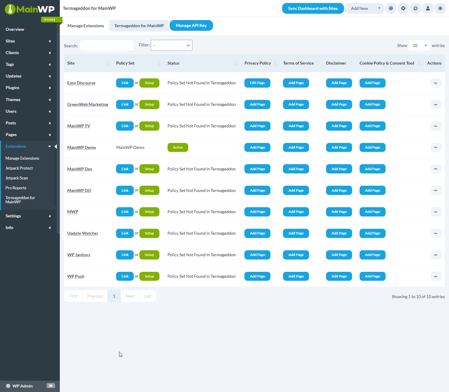 Animation showing how to link a site to a Policy Set