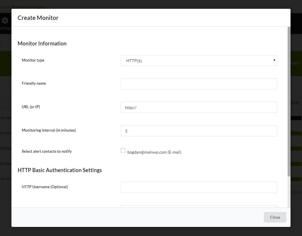 A popup screen will appear