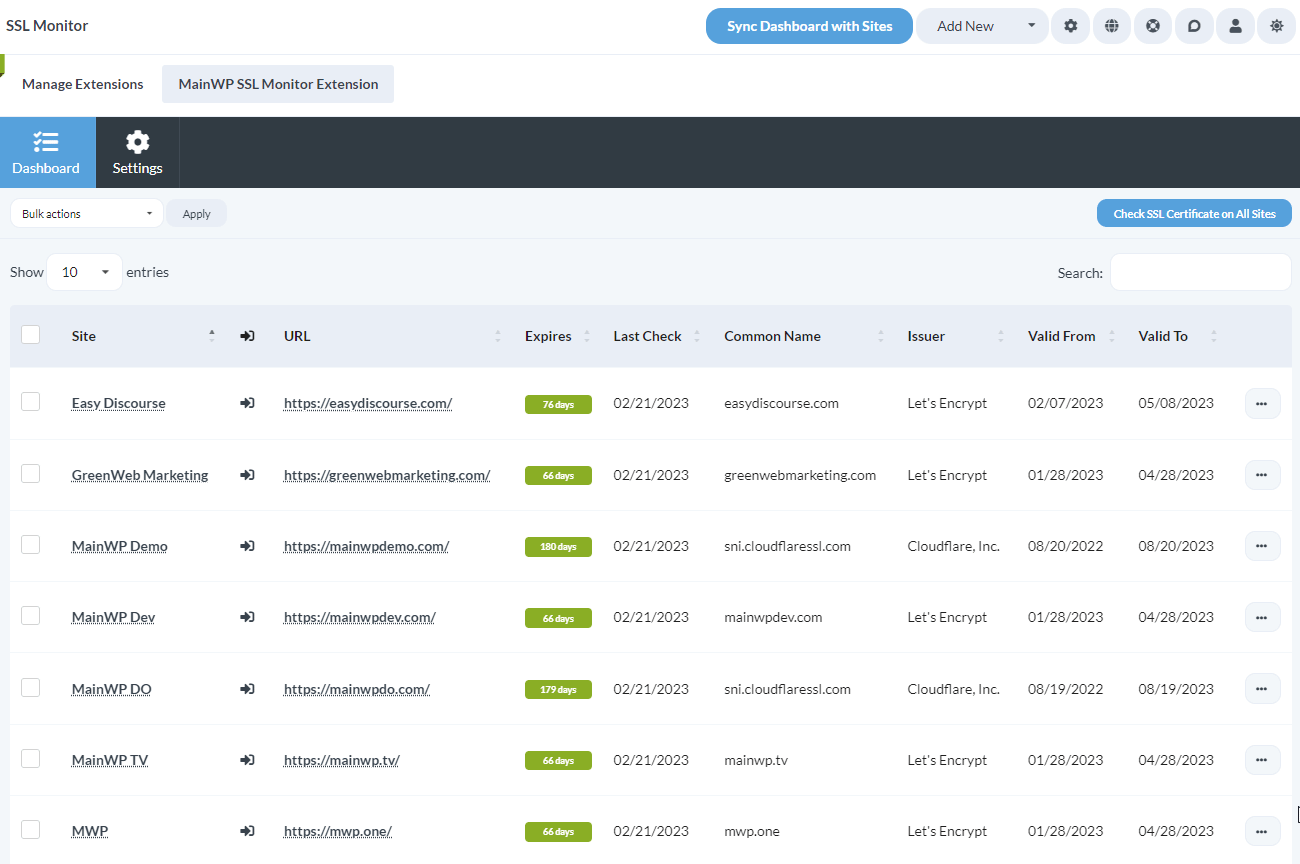 Animated screenshot showing SSL Certificate Info action and detailed certificate view