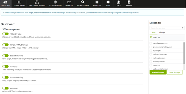 SEOPress Dashboard page