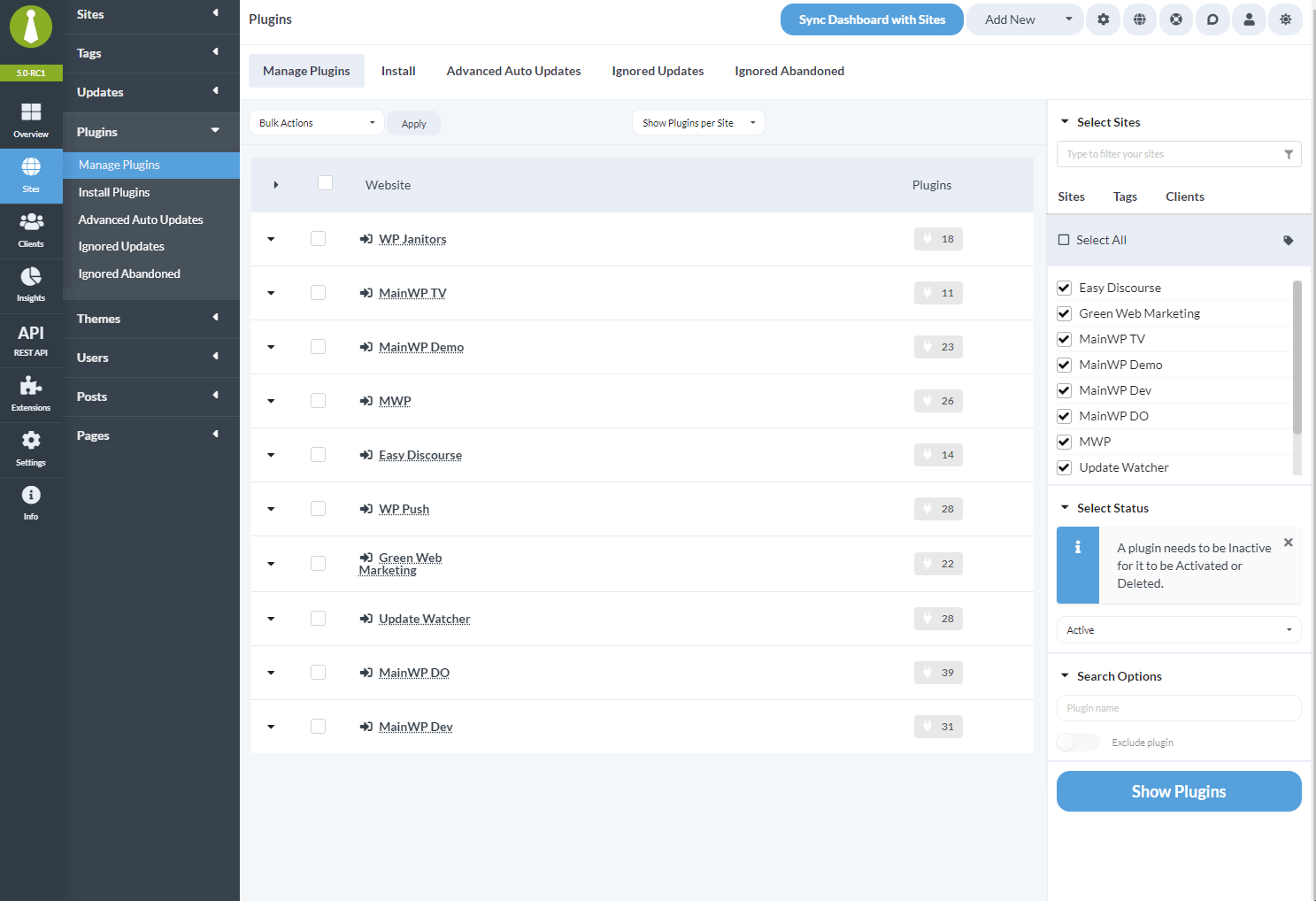 Click the Show Plugins button