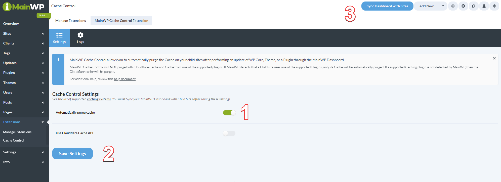 Synchronize your Child sites