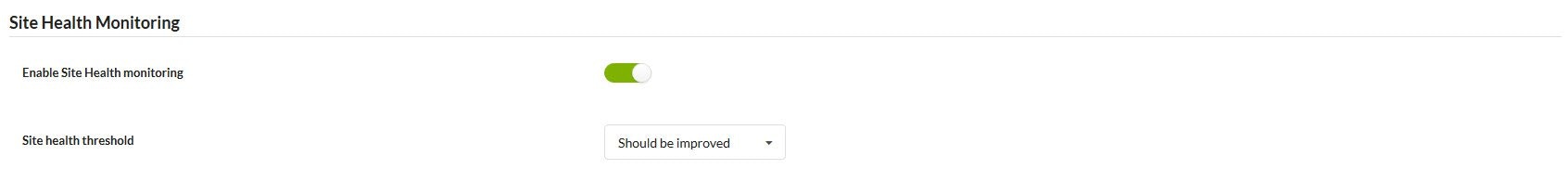 Site Health settings
