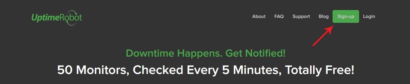 Uptime Robot - Signup