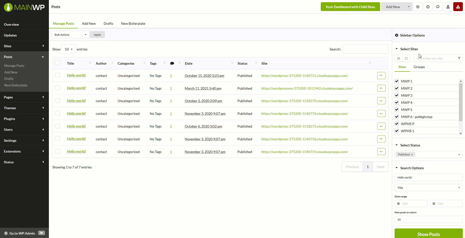Sidebar Options dropdown showing position selection